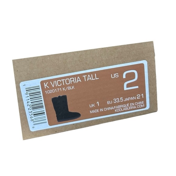 NEW Ugg Koolaburra Victoria Tall Black Bow Winter Boots Kids 2 - Picture 6 of 6